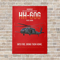 Thumbnail for Sikorsky HH-60G Pave Hawk vertical canvas print - no frame - red background