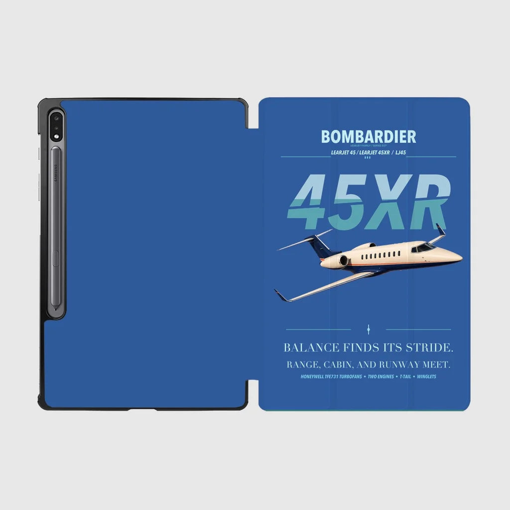 Bombardier Learjet 45XR design on blue samsung tablet tablet case
