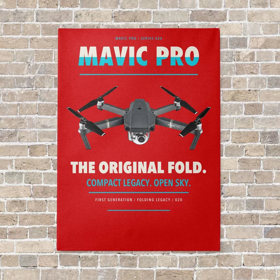 DJI Mavic Pro vertical canvas print - no frame - red background