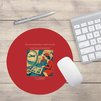 Thumbnail for VINTAGE G4423 - The Grandmother's First Flight - Designed Mouse Pads design on red round