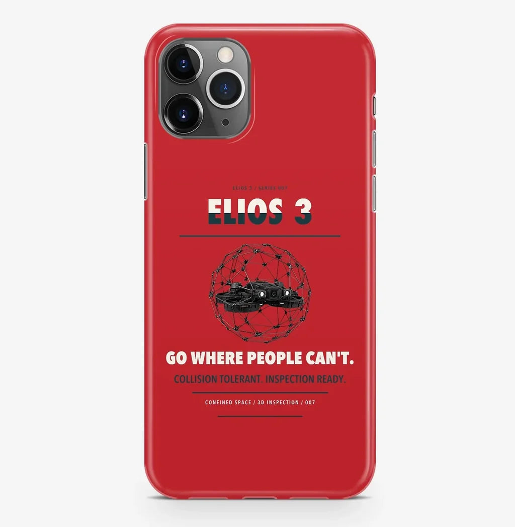 Flyability Elios 3 Case ProMax design on red iphone case promax