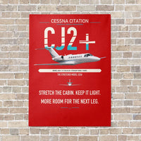 Thumbnail for Cessna Citation CJ2+ vertical canvas print - no frame - red background