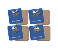 Thumbnail for Heinkel He 111H-6 design on blue 4 pieces set coaster
