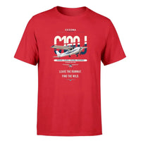 Thumbnail for Cessna 180J Skywagon design on red t-shirt, single-side print