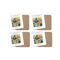 Thumbnail for The Glacier Pilots - Designed Coasters design on white 4-pieces-set