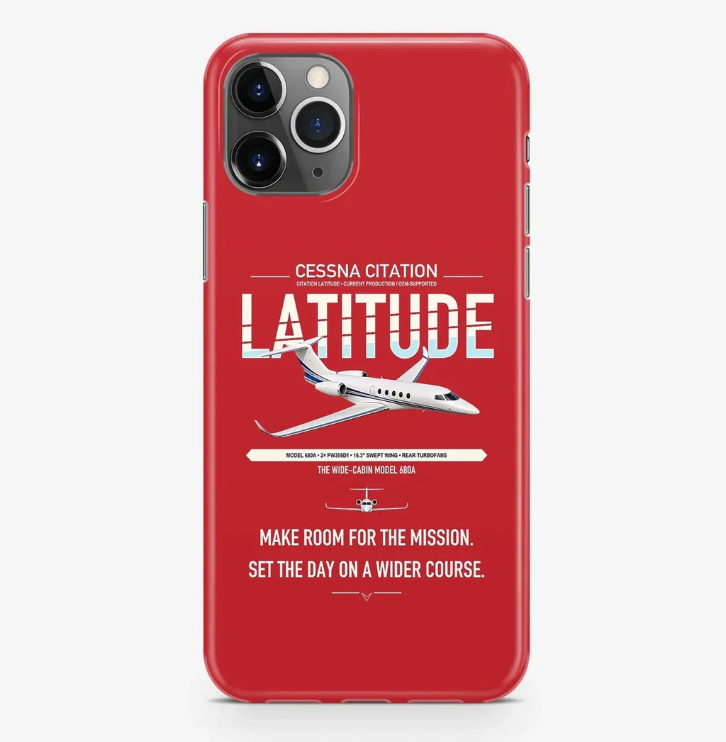 Cessna Citation Latitude design on red magsafe iphone case, for iPhone Pro Max