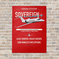Thumbnail for Cessna Citation Sovereign+ vertical canvas print - no frame - red background