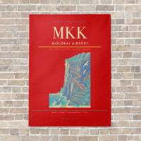 Thumbnail for Molokai Airport MKK vertical canvas print - no frame - red background