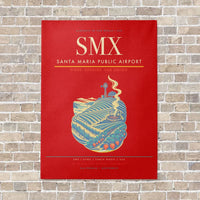 Thumbnail for Santa Maria Public Airport SMX vertical canvas print - no frame - red background