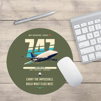 Thumbnail for Boeing 747-400 Dreamlifter design on green army round mouse pad