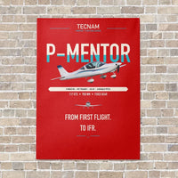 Thumbnail for Tecnam P-Mentor vertical canvas print - no frame - red background