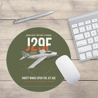 Thumbnail for Saab J 29F Tunnan design on green army round mouse pad