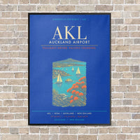 Thumbnail for Auckland Airport AKL - Canvas Framed - Blue