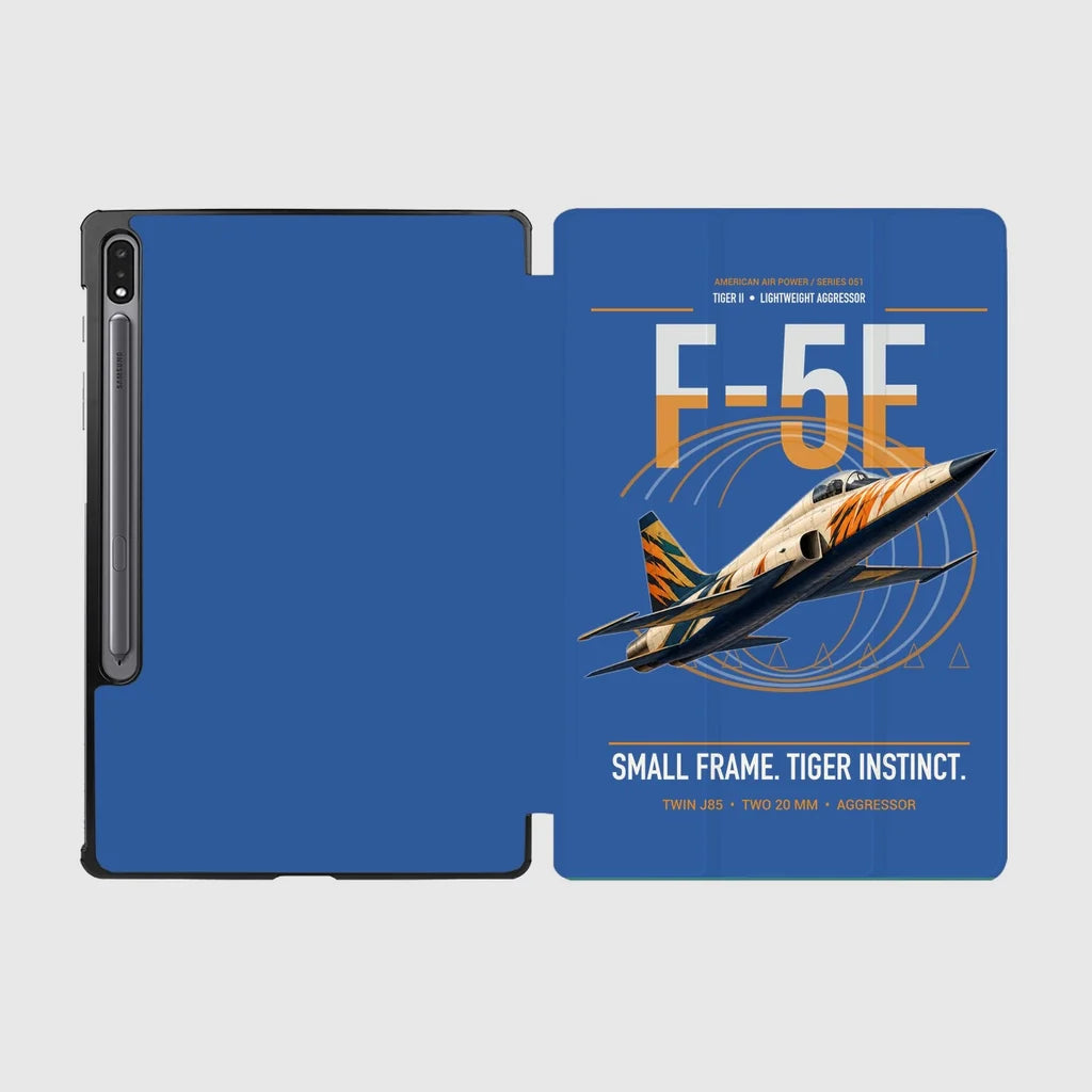 F-5E Tiger II design on blue samsung tablet tablet case