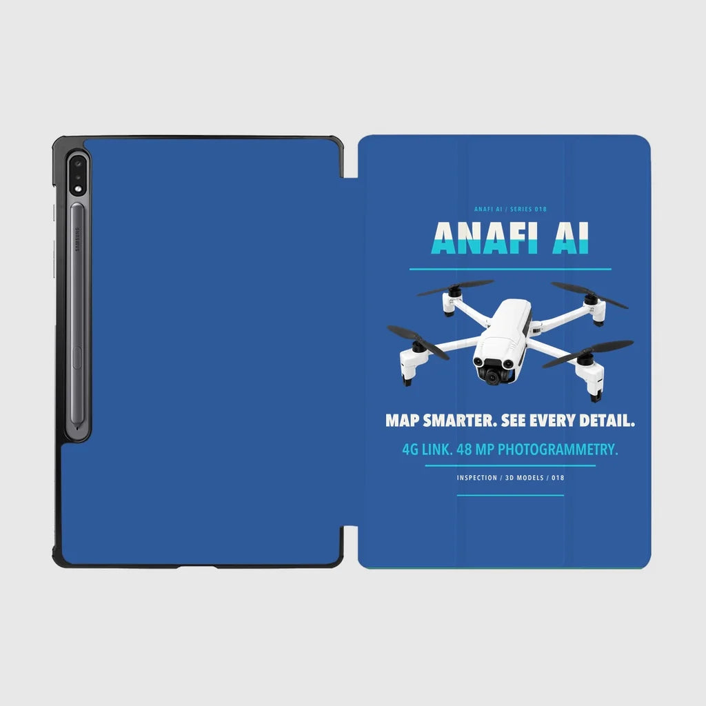 Parrot ANAFI Ai design on blue samsung tablet tablet case