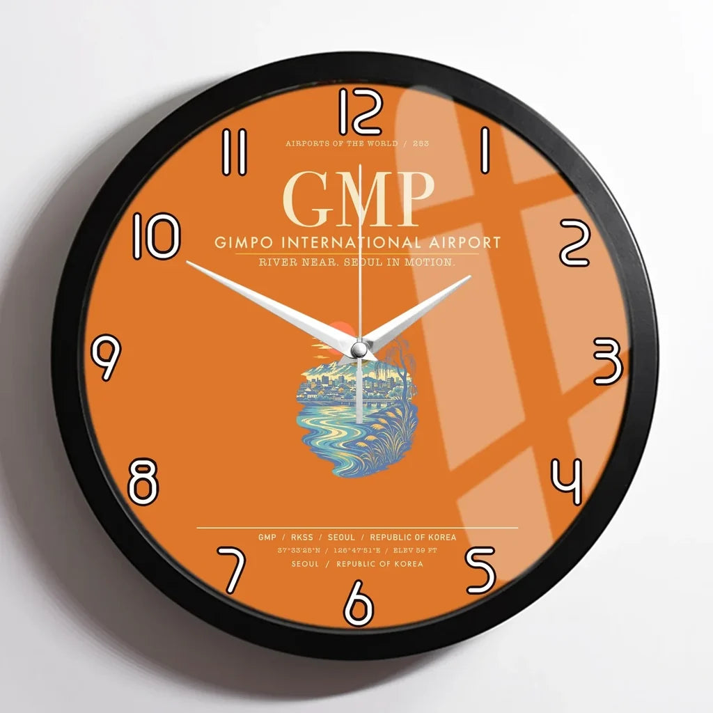 Gimpo International Airport GMP Wall-Clock Framed - Orange