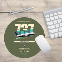 Thumbnail for Boeing 737-200 design on green army round mouse pad