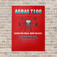 Thumbnail for DJI Agras T100 vertical canvas print - no frame - red background