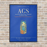 Thumbnail for Augusta Regional Airport at Bush Field AGS - Canvas Framed - Blue