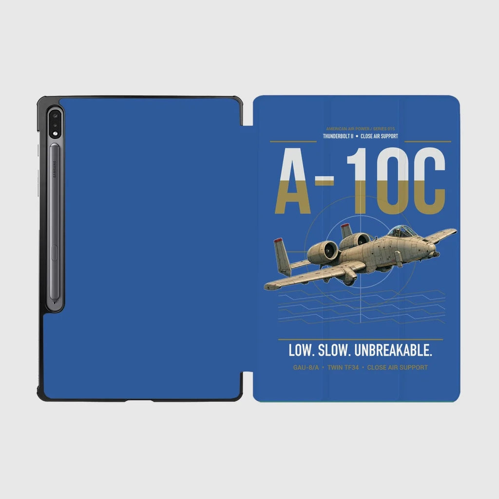 A-10C Thunderbolt II design on blue samsung tablet tablet case