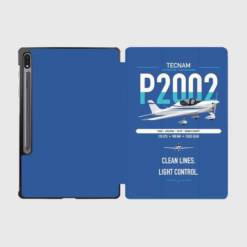 Tecnam P2002 Sierra MkII design on blue samsung tablet tablet case