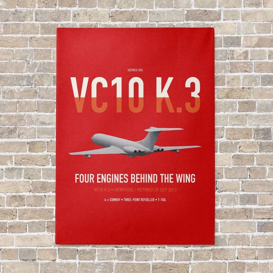 Vickers VC10 K.3 vertical canvas print - no frame - red background