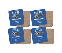Thumbnail for CT7-9B design on blue 4 pieces set coaster