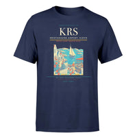 Thumbnail for Kristiansand Airport, Kjevik (KRS) T-Shirt single-side front print in Navy Blue | kristiansand-airport-kjevik-krs-double-side-t-shirt
