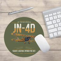 Thumbnail for Curtiss JN-4D Jenny design on green army round mouse pad