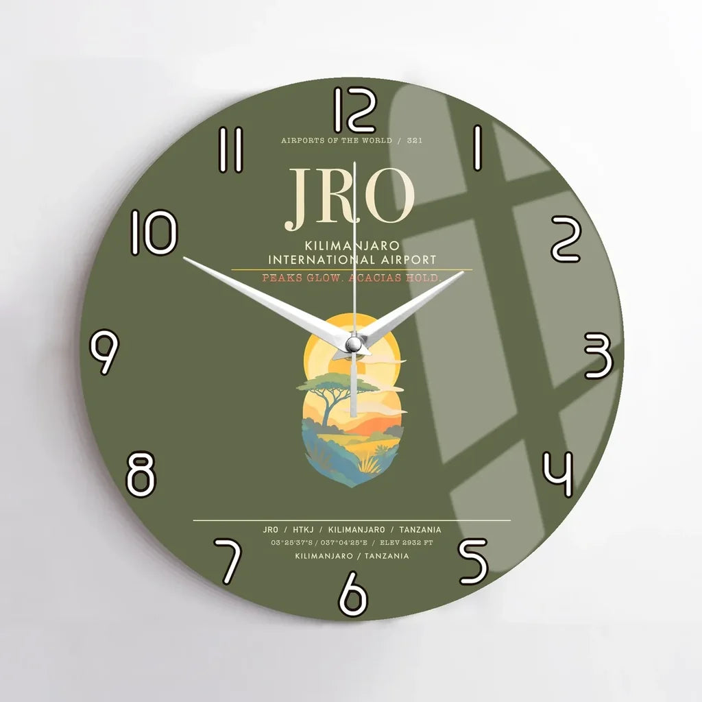 Kilimanjaro International Airport JRO Wall-Clock No-Frame - Green Army