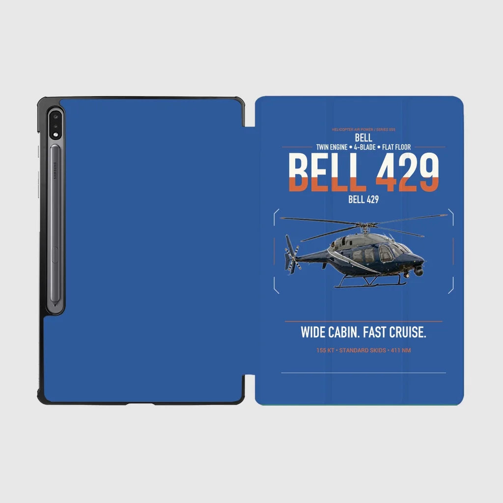 Bell 429 design on blue samsung tablet tablet case