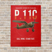 Thumbnail for PZL P.11c vertical canvas print - no frame - red background