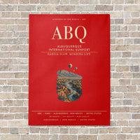 Thumbnail for Albuquerque International Sunport ABQ vertical canvas print - no frame - red background