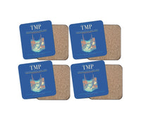 Thumbnail for Tampere-Pirkkala Airport (TMP) design on blue 4 pieces set coaster