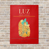 Thumbnail for Lublin Airport LUZ vertical canvas print - no frame - red background