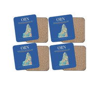 Thumbnail for Ahmed Ben Bella Airport (ORN) design on blue 4 pieces set coaster