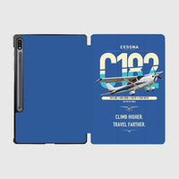 Thumbnail for Cessna 182 Skylane design on blue samsung tablet tablet case