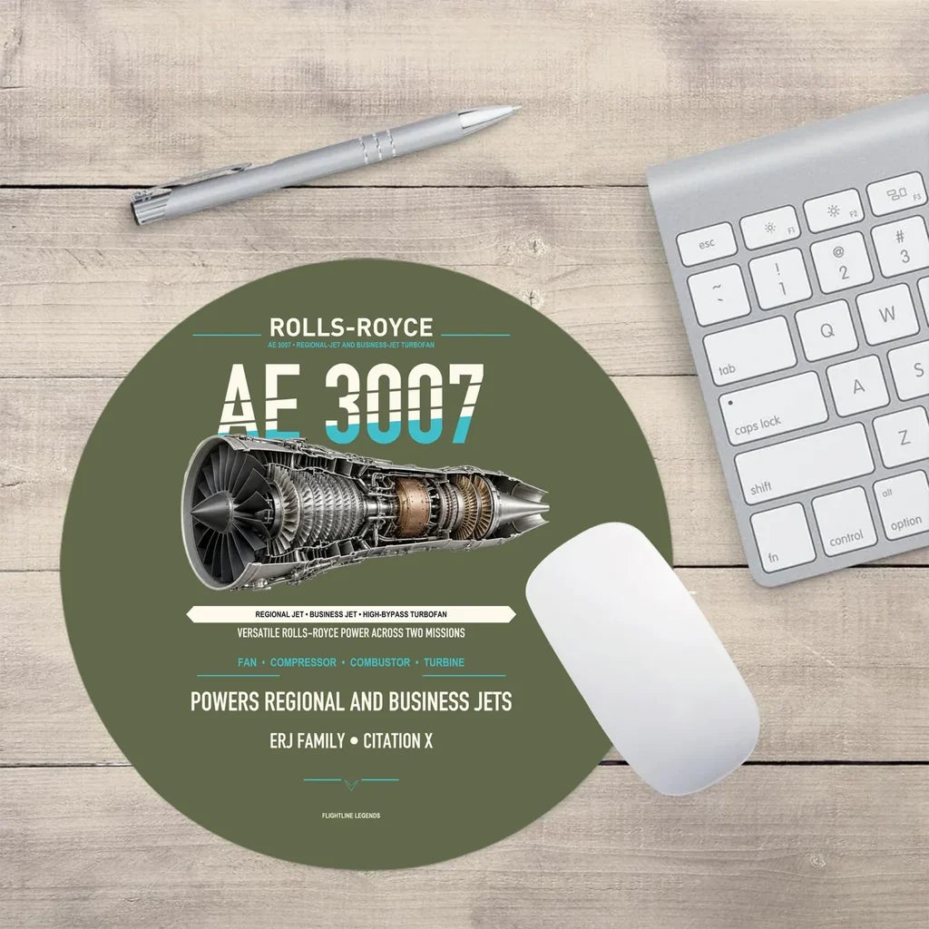 AE 3007 design on green army round mouse pad