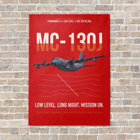 Thumbnail for MC-130J COMMANDO II vertical canvas print - no frame - red background