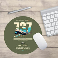 Thumbnail for Boeing 737-500 Classic design on green army round mouse pad