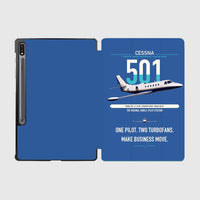 Thumbnail for Cessna 501 Citation I SP design on blue samsung tablet tablet case