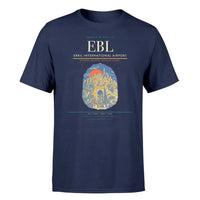 Thumbnail for Erbil International Airport (EBL) T-Shirt single-side front print in Navy Blue | erbil-international-airport-ebl-double-side-t-shirt