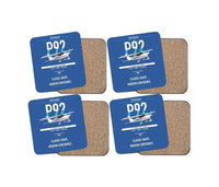 Thumbnail for Tecnam P92 Echo MkII design on blue 4 pieces set coaster