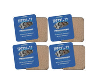 Thumbnail for TPE331-12 design on blue 4 pieces set coaster