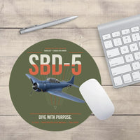 Thumbnail for SBD-5 Dauntless design on green army round mouse pad
