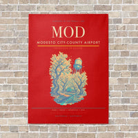 Thumbnail for Modesto City-County Airport MOD vertical canvas print - no frame - red background