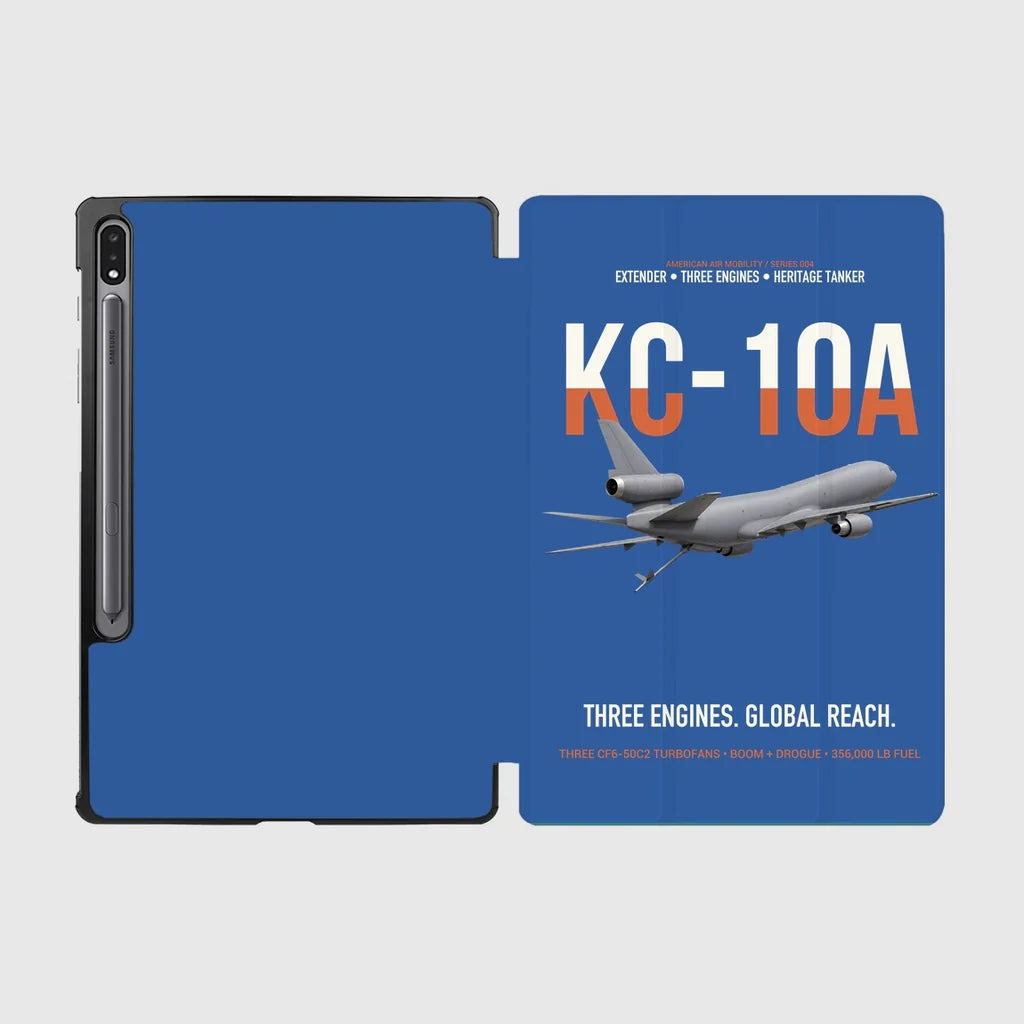 KC-10A EXTENDER design on blue samsung tablet tablet case