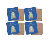 Thumbnail for Zvartnots International Airport (EVN) design on blue 4 pieces set coaster