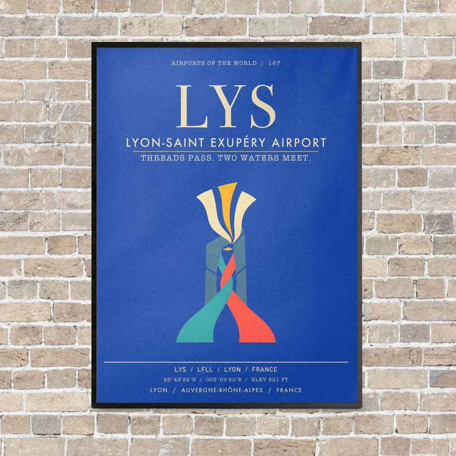 Lyon-Saint Exupery Airport LYS - Canvas Framed - Blue
