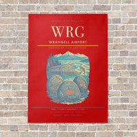 Thumbnail for Wrangell Airport WRG vertical canvas print - no frame - red background